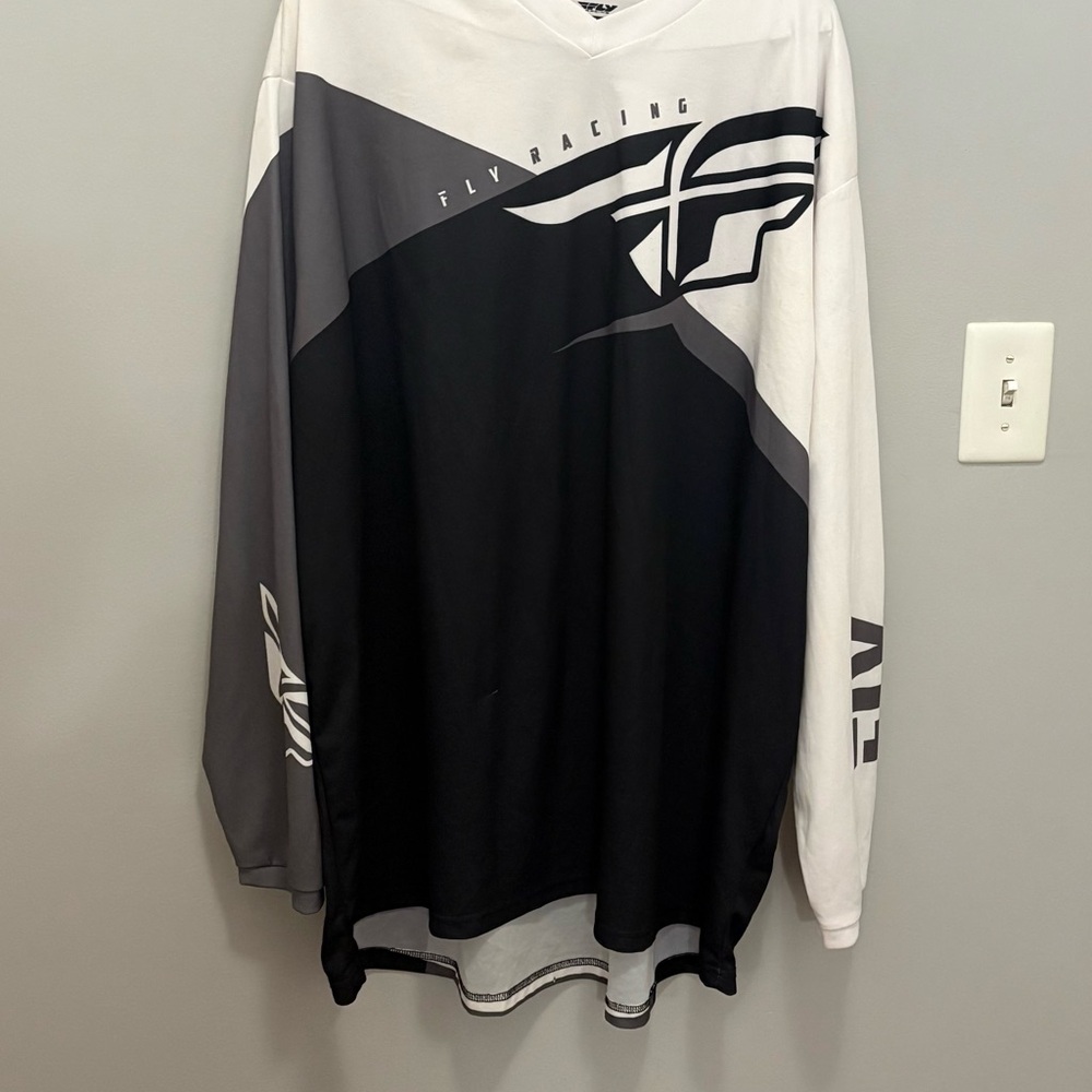 Fly Racing Men's Black and White Jersey - Picture 2 of 11